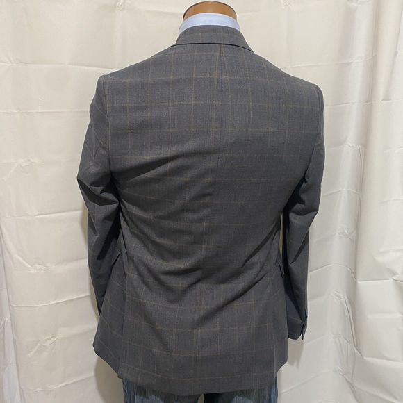 Penguin Men's Blazer 38S* Gray‎ Windowpane Wool Blend Sport Coat - Picture 7 of 12